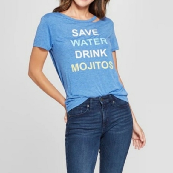 Modern Lux Tops - Modern Lux Save Water Drink Mojitos T Shirt Small Modern Lux Tops - Modern Lux Save Water Drink Mojitos T Shirt Small
